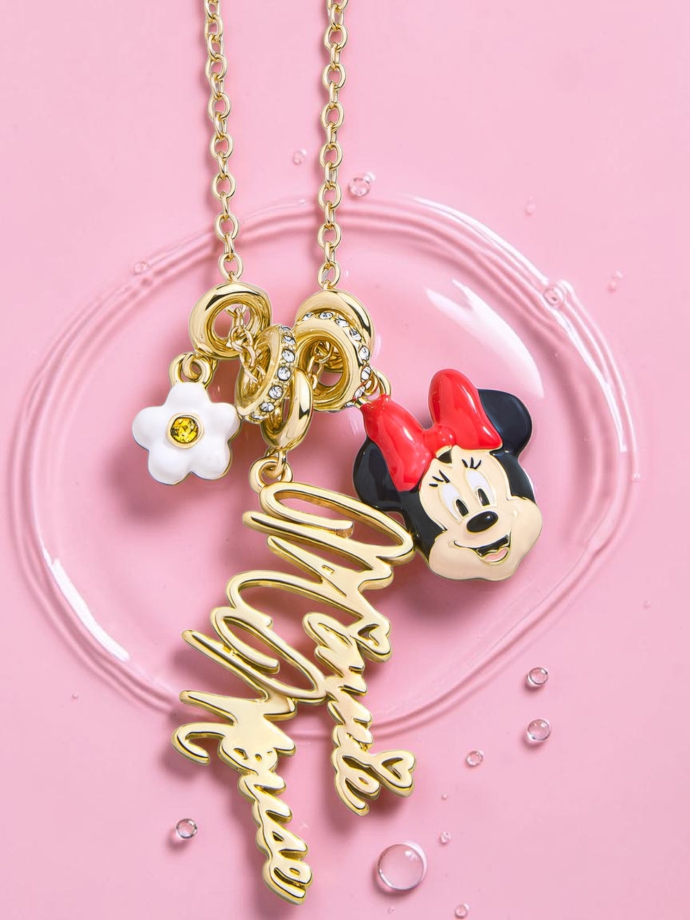 NEW Disney Minnie Mouse Charm Necklace, Length 17 Inches Officially Licensed NWT